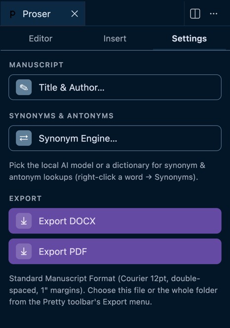 Submit-ready in one click — Standard Manuscript Format export